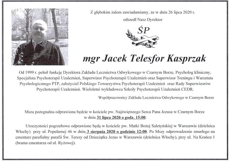 Zmarł pan Jacek Kasprzak